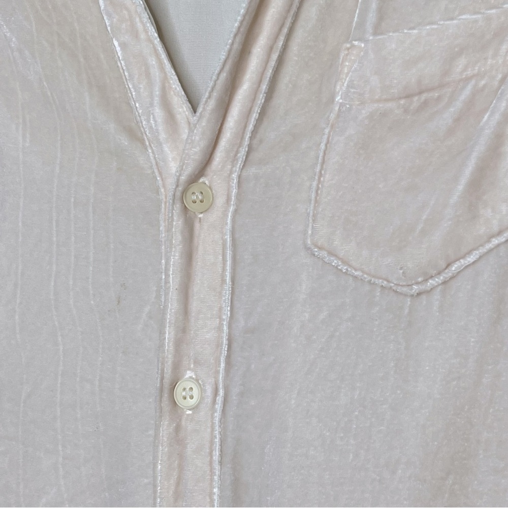 CP Shades x Gorsuch Velvet Button Down Blouse Women’s XS Shirt Blush Pink Silk - Picture 6 of 15